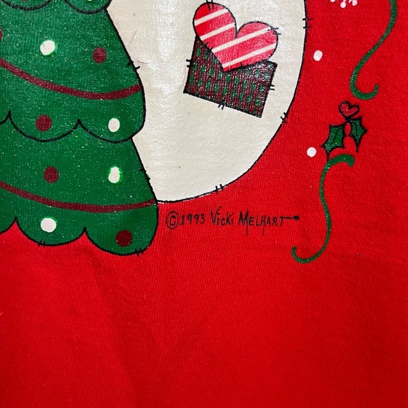 Vintage 1993 Snowman Graphic Single Stitch Long Sleeve Tee Unisex Medium - Picture 3 of 6